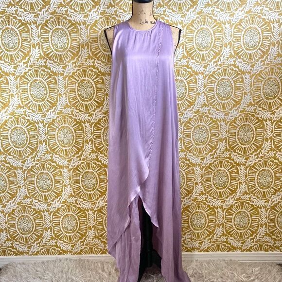 STARK X Stunning Sleeveless Satin Tulip Maxi Dress in Lavender Purple size XS - Picture 5 of 13